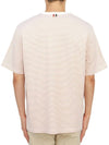 Striped Pocket Cotton Oversized Short Sleeve T-Shirt Orange - THOM BROWNE - BALAAN 4