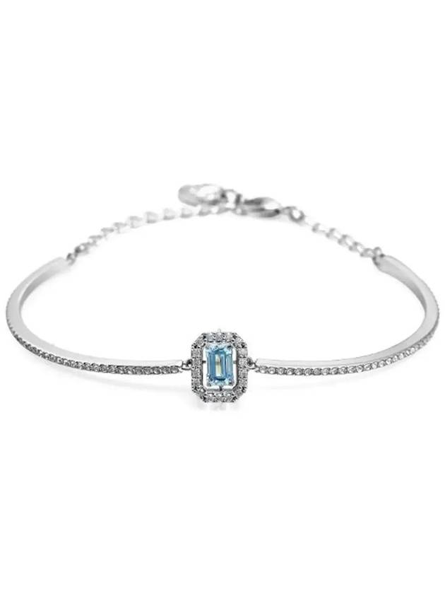 Una Octagon Cut Bangle Bracelet Blue Silver - SWAROVSKI - BALAAN 4