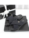 CC Logo Cross Mule Black - CHANEL - BALAAN.