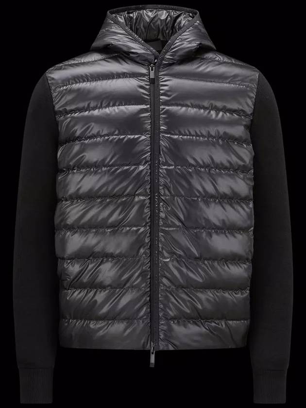 Men's Padded Cotton Cardigan Black - MONCLER - BALAAN 2