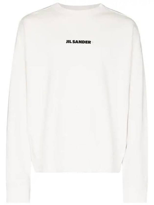 Logo Print Oversized Sweatshirt White - JIL SANDER - BALAAN.