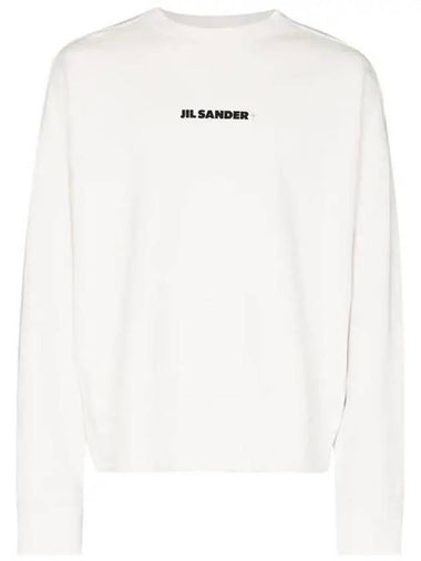 Logo Print Oversized Sweatshirt White - JIL SANDER - BALAAN 1