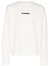 Logo Print Oversized Sweatshirt White - JIL SANDER - BALAAN 1