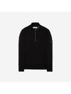 Soft Cotton Knit Top Black - STONE ISLAND - BALAAN 1