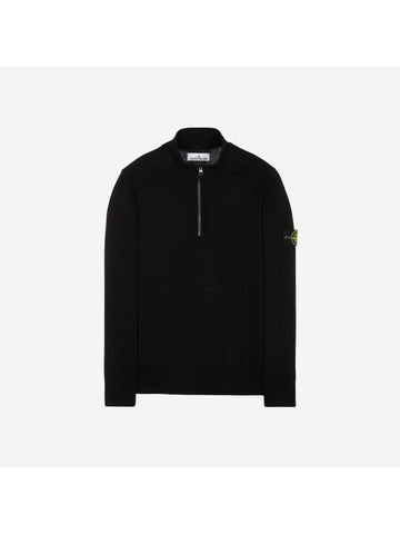 Soft Cotton Knit Top Black - STONE ISLAND - BALAAN 1