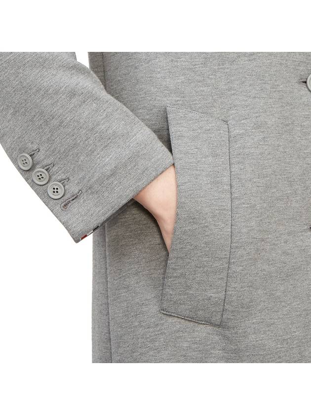 Women's Double Face Tech Round Collar Cotton Overcoat Medium Grey - THOM BROWNE - BALAAN 9