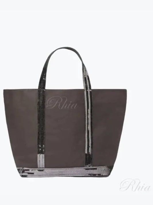 Canvas M Cabas Tote Bag Anthracite - VANESSA BRUNO - BALAAN 2