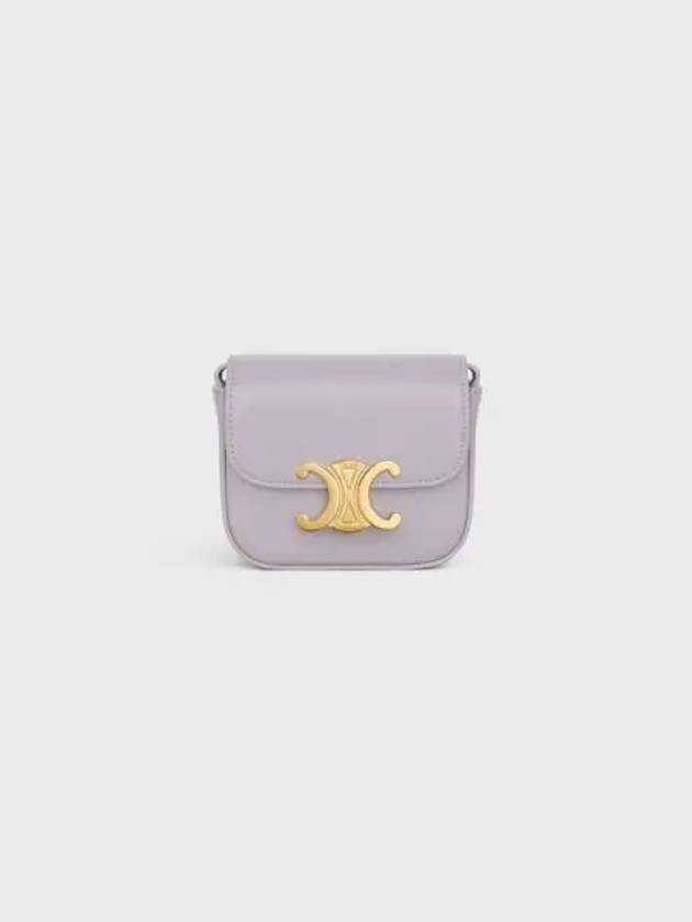 Triomphe Small Shiny Calfskin Cross Bag Light Lilac - CELINE - BALAAN 1