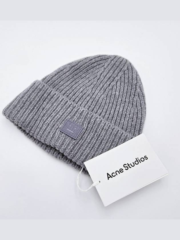 Kids Knit Beanie Light Gray Melange - ACNE STUDIOS - BALAAN 4