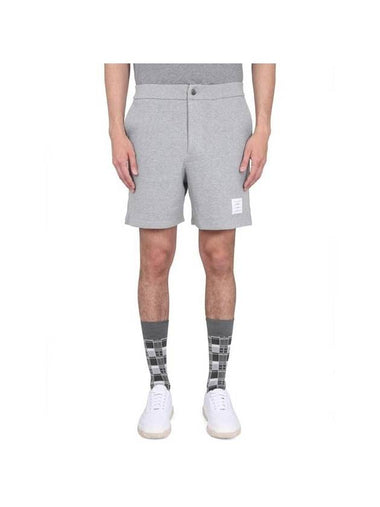 Men's RWB Striped Cotton Bermuda Shorts Grey - THOM BROWNE - BALAAN 1