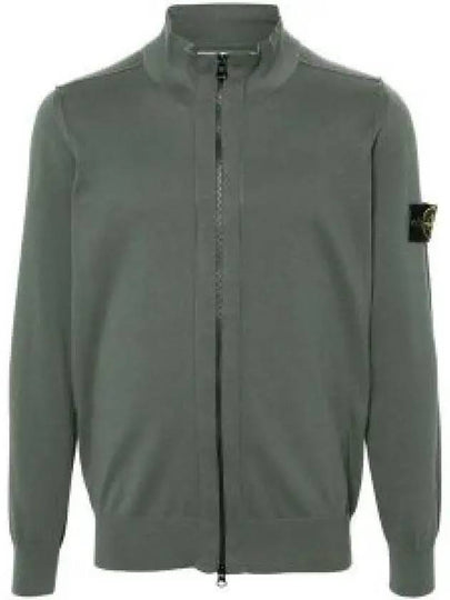 Wappen Patch Cotton Zip-Up Cardigan Dark Green - STONE ISLAND - BALAAN 2