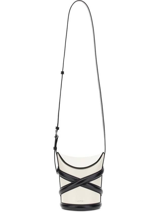 The Curve Two-Tone Bucket Bag White Black - ALEXANDER MCQUEEN - BALAAN 2