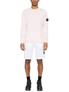 Raw Hand Cotton Crewneck Knit Top Pink - STONE ISLAND - BALAAN 3