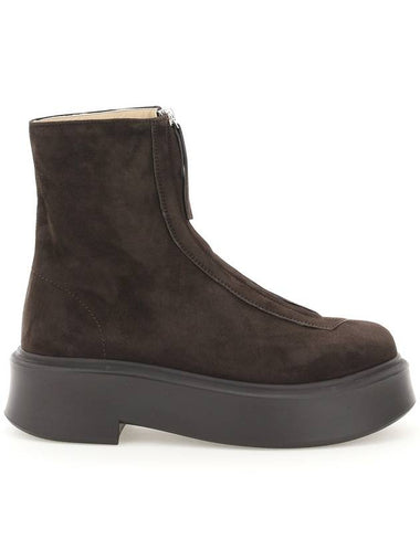 zipped suede ankle boots - THE ROW - BALAAN 1