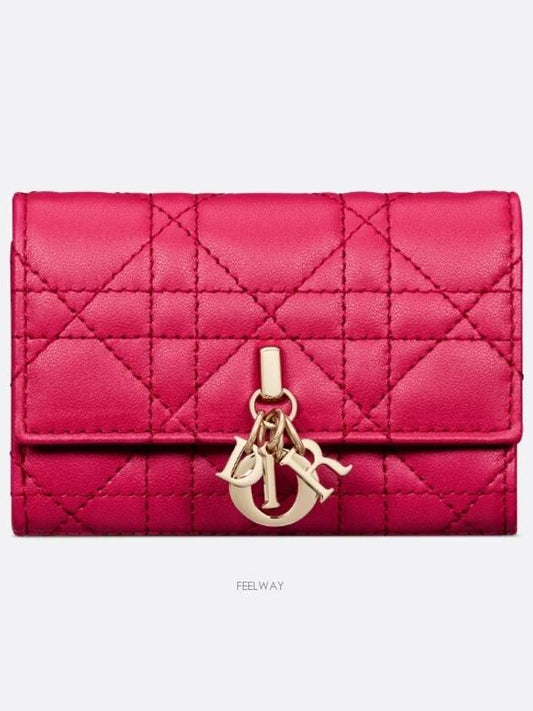 XS Lady Cannage Lambskin Half Wallet Fashion Pink - DIOR - BALAAN 2