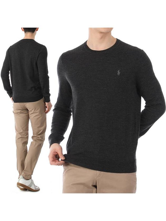 Logo Crew Neck Wool Knit Top Navy - POLO RALPH LAUREN - BALAAN 2