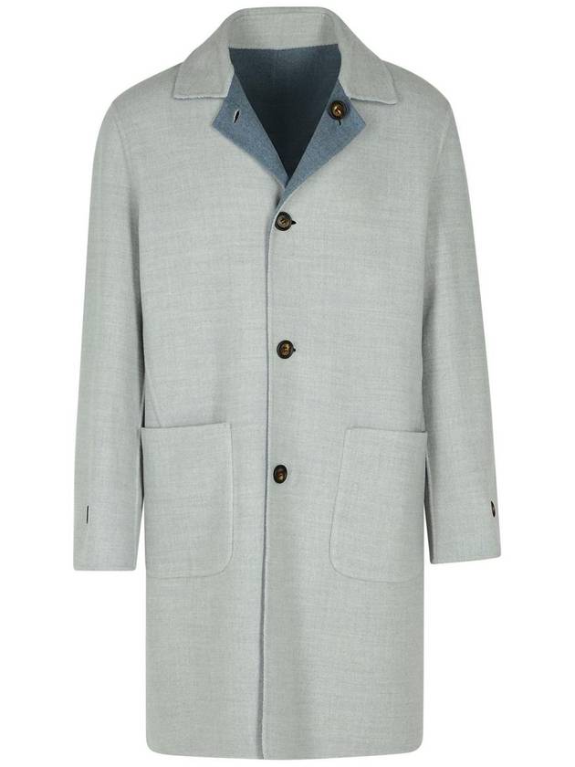 Eleventy Light Blue Wool Coat - ELEVENTY MILANO - BALAAN 4