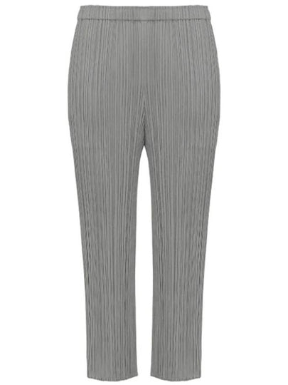 Pleated Basic Straight Pants Grey - ISSEY MIYAKE - BALAAN 2