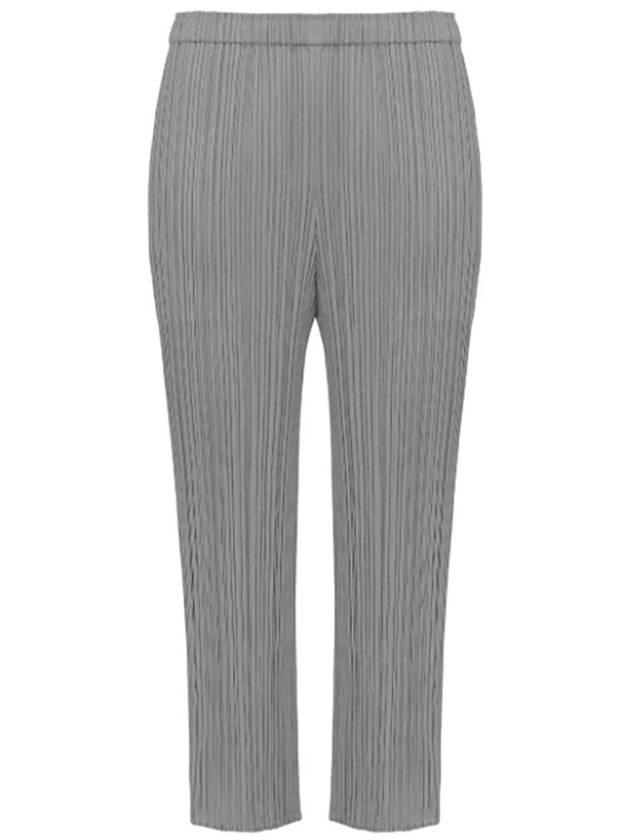 Pleated Basic Straight Pants Grey - ISSEY MIYAKE - BALAAN 2