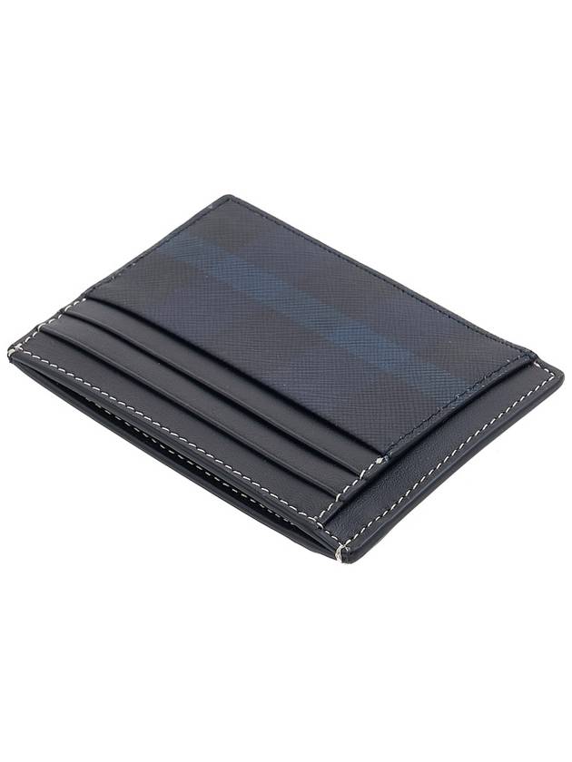 Check Print Money Clip Card Wallet Navy - BURBERRY - BALAAN 5