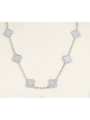 Van Cleef Arpels Vintage Alhambra Necklace 10 Motif White Gold Chalcedony 74188 - VANCLEEFARPELS - BALAAN 5