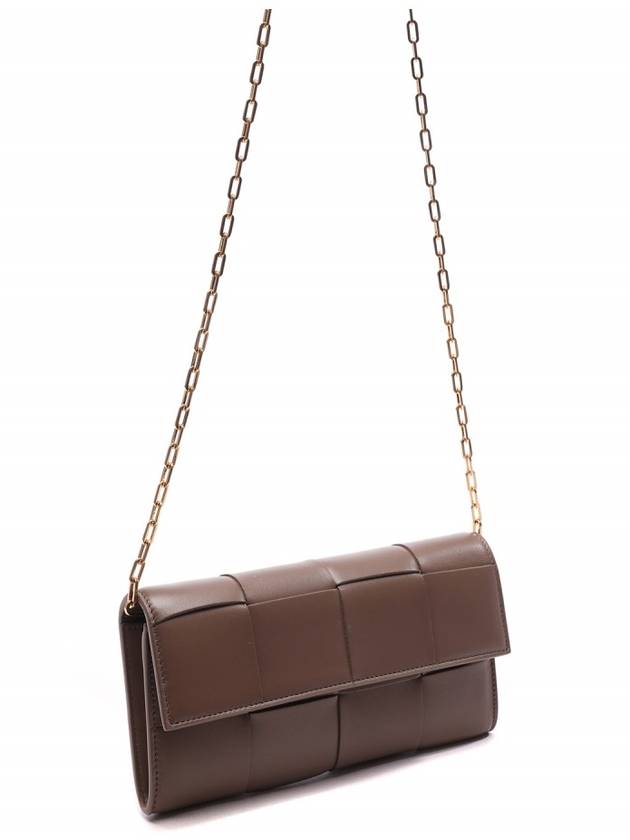 Intrecciato Chain Shoulder Bag Brown - BOTTEGA VENETA - BALAAN 4