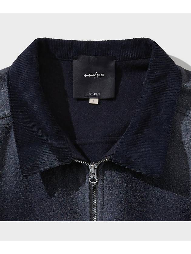 Vintage washed wool half zip-up jacket navy - FFEFF STUDIO - BALAAN 7