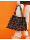 Tweed Shopper Bag Orange - PLEATSMAMA - BALAAN 5