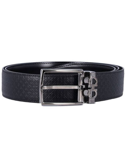 Gancini Reversible Adjustable Leather Belt Black - SALVATORE FERRAGAMO - BALAAN 2