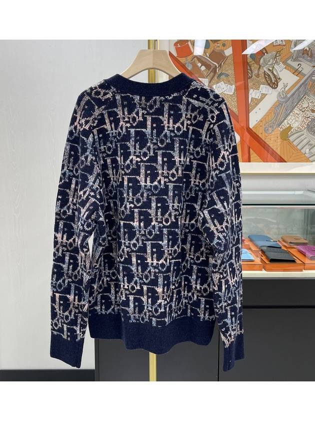 Oblique Wool Jacquard Cardigan Blue - DIOR - BALAAN 7