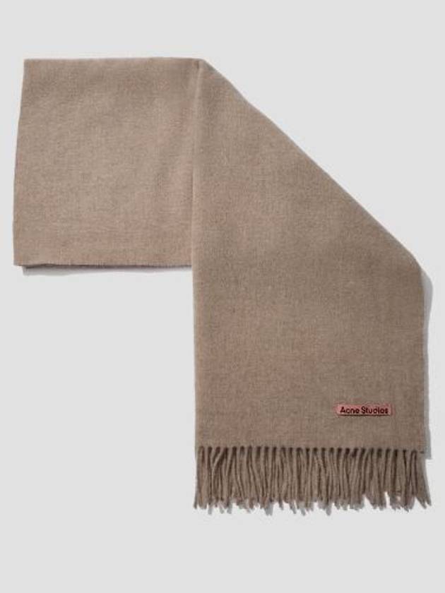 Logo Wool Fringe Muffler Oatmeal Melange - ACNE STUDIOS - BALAAN 3