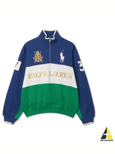 W Color Block Logo Fleece Half Zip Up Pullover Multi - POLO RALPH LAUREN - BALAAN 1