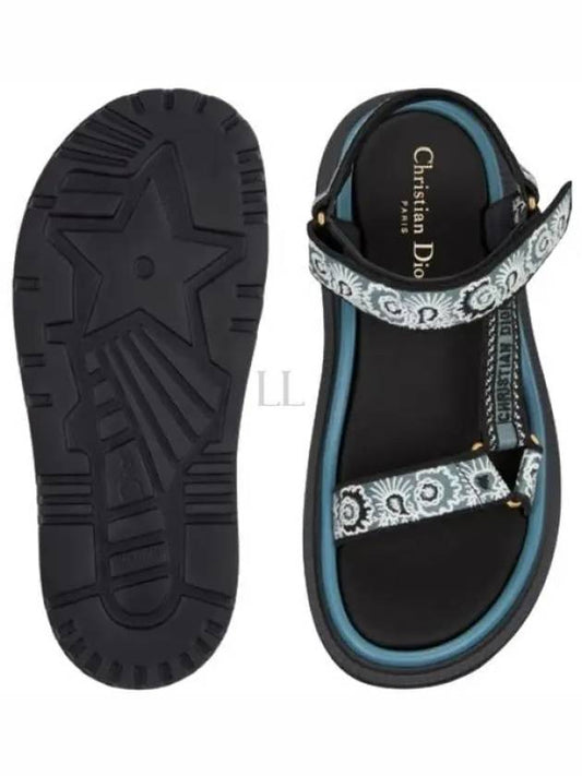 D-Way Embroidered Logo Sandals Blue - DIOR - BALAAN 2