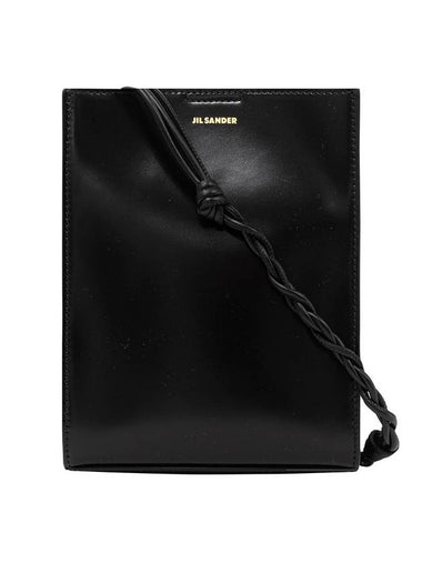 Logo Tangle Small Leather Shoulder Bag Black - JIL SANDER - BALAAN 1