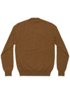 Small Red Heart Wappen V-Neck Wool Knit Top Brown - COMME DES GARCONS - BALAAN 3