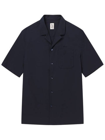 Stretch short sleeve shirt navy - SOLEW - BALAAN 1