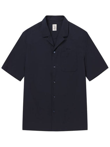 Stretch Short Sleeve Shirt Navy - SOLEW - BALAAN 1