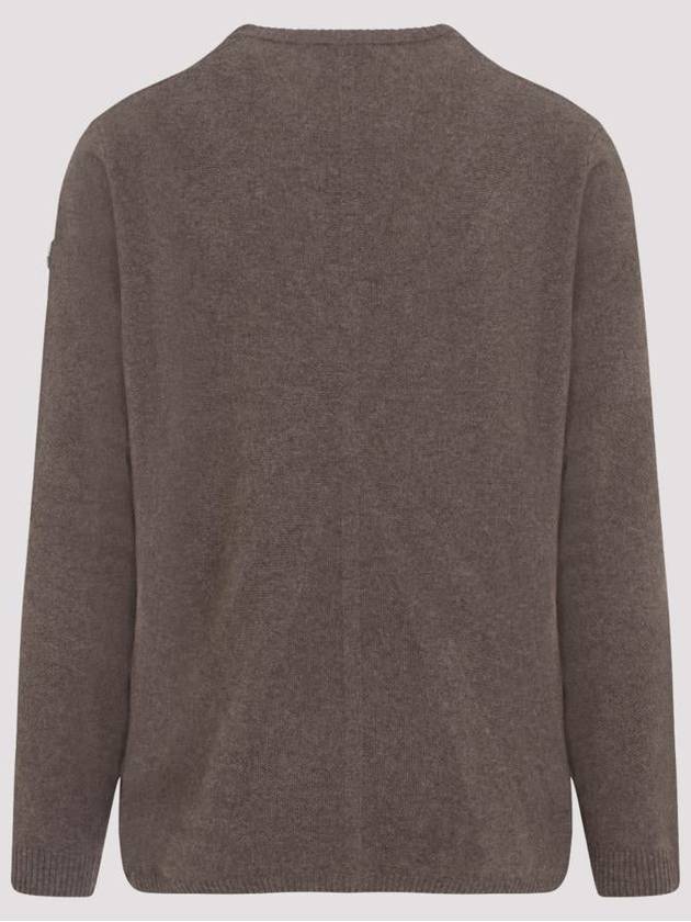 Wool Cashmere Knit Top Brown - MONCLER - BALAAN 3