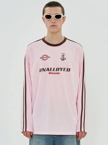 Logo Football Long Sleeve T-Shirt Pink - UNALLOYED - BALAAN 1
