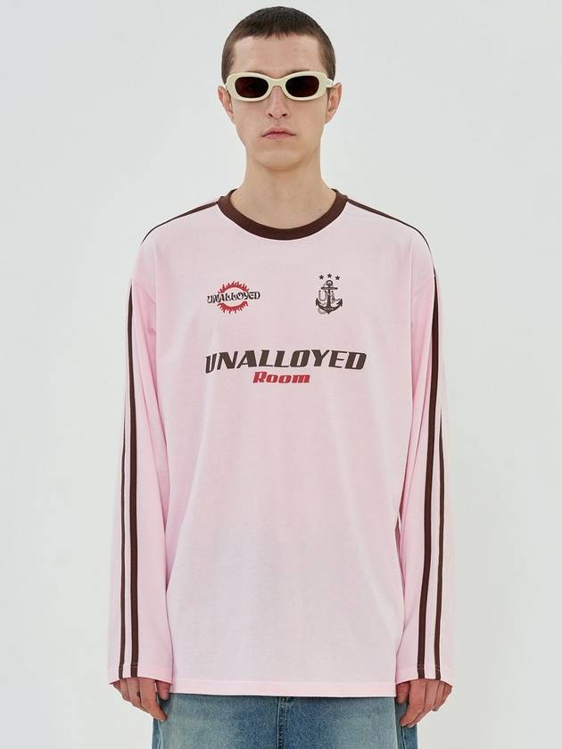 Logo Football Long Sleeve T-Shirt Pink - UNALLOYED - BALAAN 2