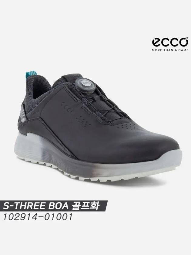 Men's S3 Boa Spikeless Golf Shoes Black - ECCO - BALAAN 7