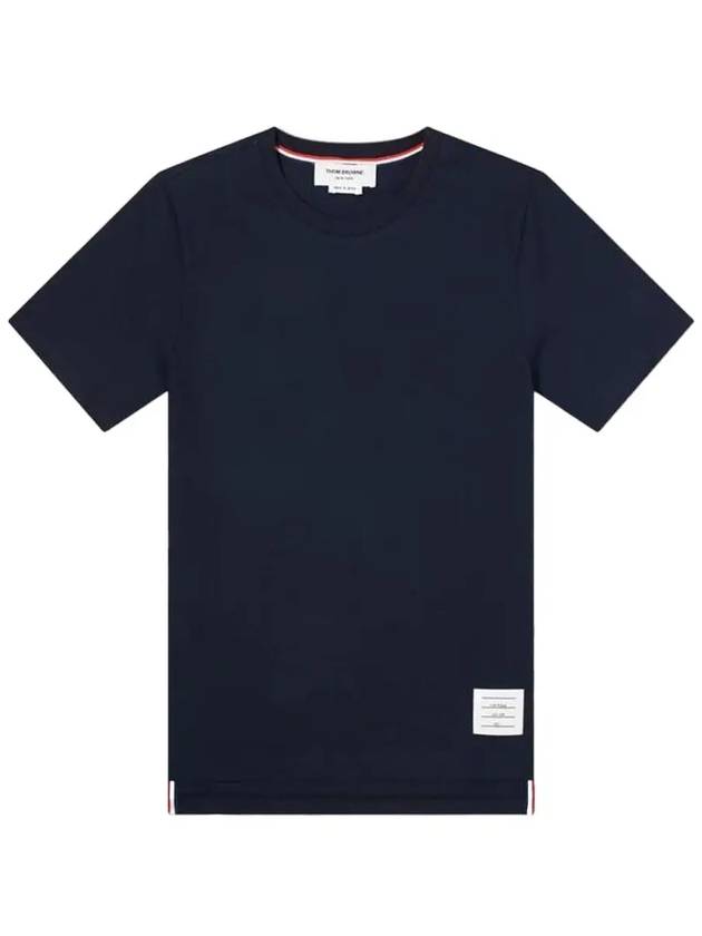 Men's Side Slit Relaxed Short Sleeve T-Shirt Navy - THOM BROWNE - BALAAN 3