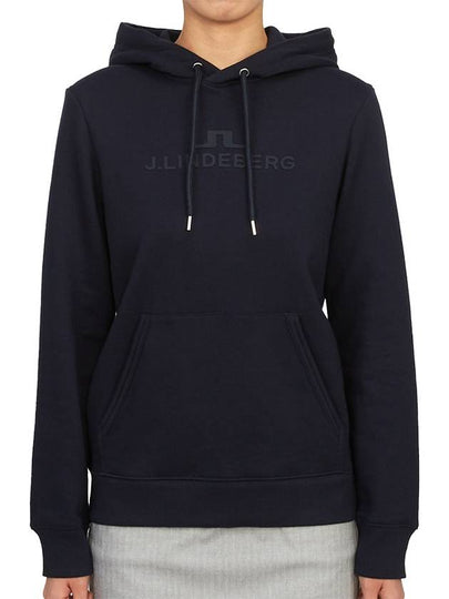 Alpha Logo Print Hoodie Navy - J.LINDEBERG - BALAAN 2