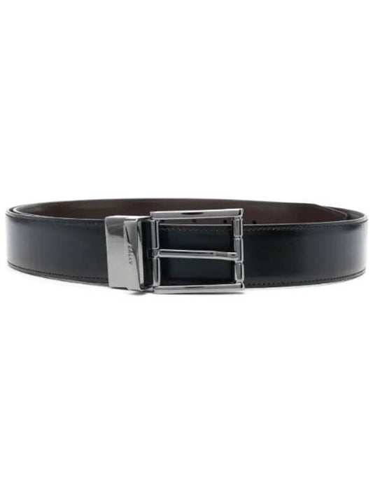 Men's Astor 35MM Leather Belt Black - BALLY - BALAAN.