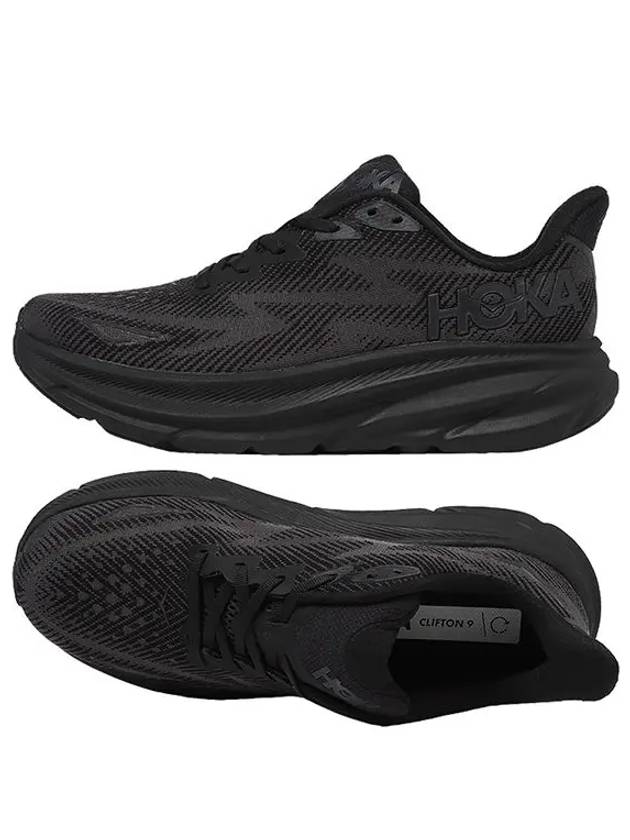 Clifton 9 Wide Low Top Sneakers Black - HOKA ONE ONE - BALAAN 8