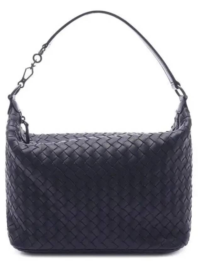 Women's Intrecciato Leather Shoulder Bag Navy - BOTTEGA VENETA - BALAAN 2