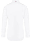 Oxford Grosgrain Placket Cotton Long Sleeve Shirt White - THOM BROWNE - BALAAN 4