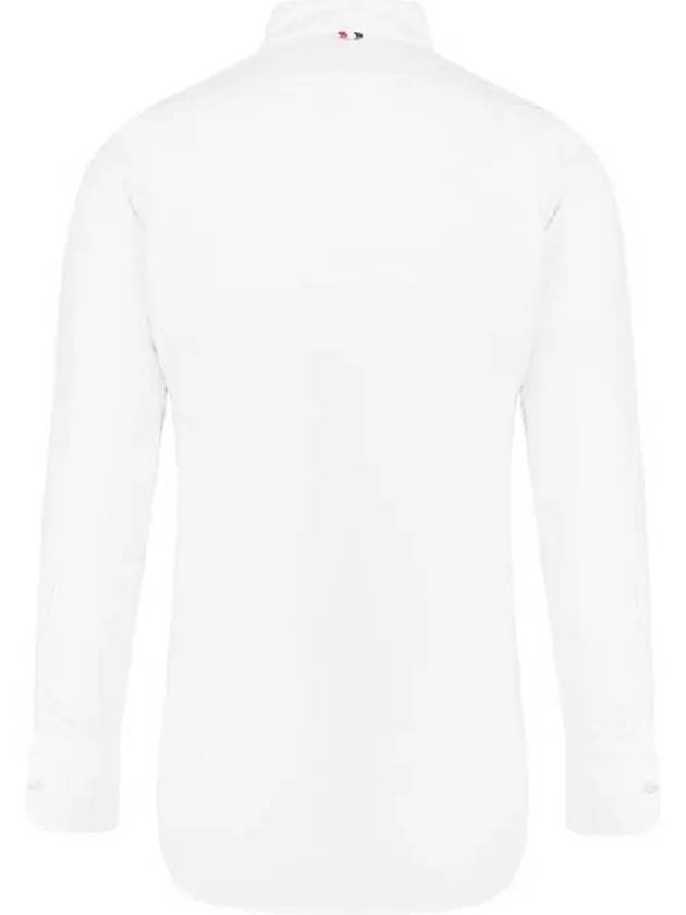 Oxford Grosgrain Placket Cotton Long Sleeve Shirt White - THOM BROWNE - BALAAN 4