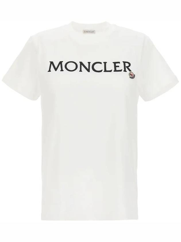 Embroidered Logo Short Sleeve T-shirt White - MONCLER - BALAAN 3