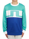 Men's Jones Crew Neck Sweatshirt Bright Aqua - J.LINDEBERG - BALAAN 2